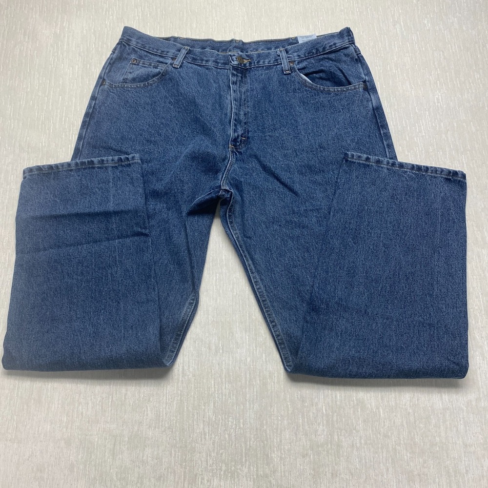 Wrangler Five Star Premium Straight Jeans Mens 38x32 Blue Denim Cotton Relaxed
